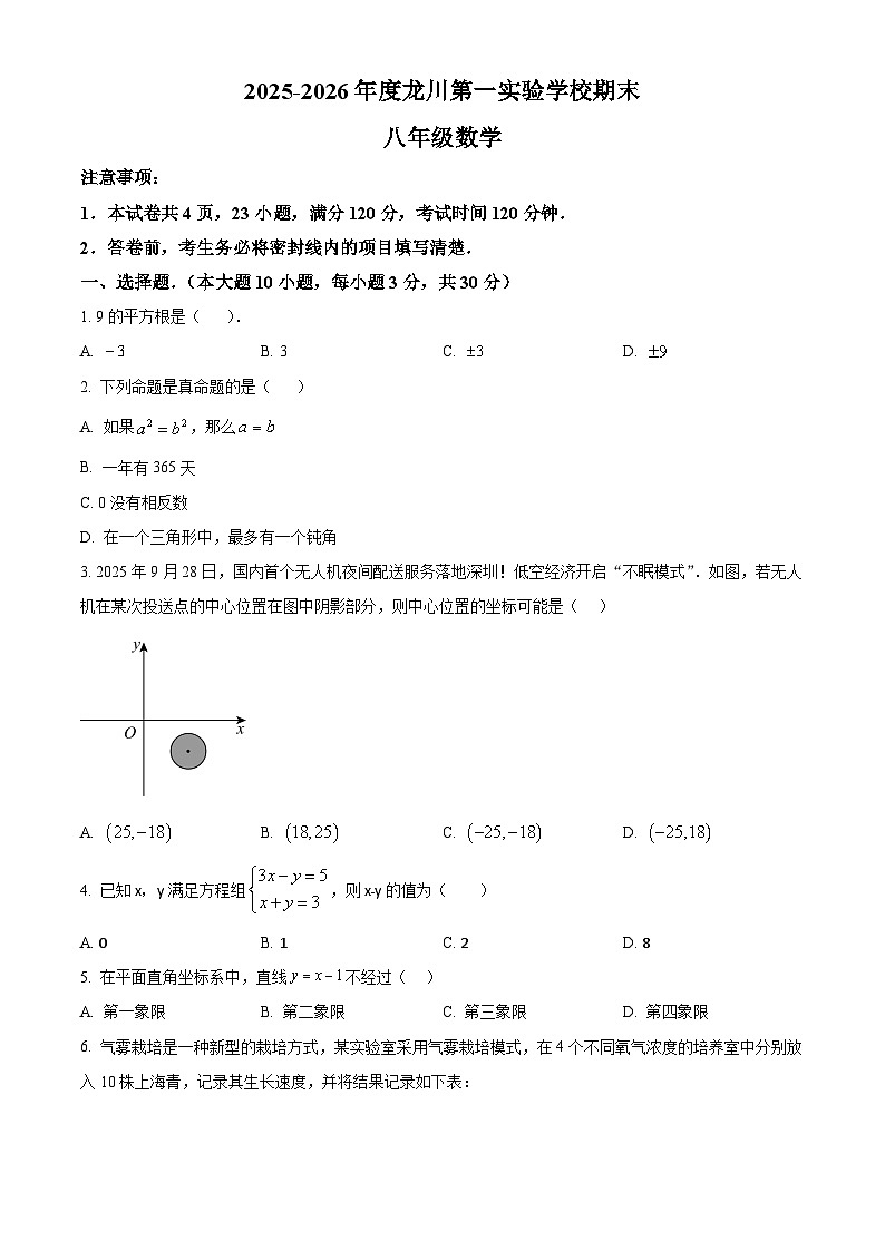 八年级上学期期末数学试卷（原卷版） (5)第1页