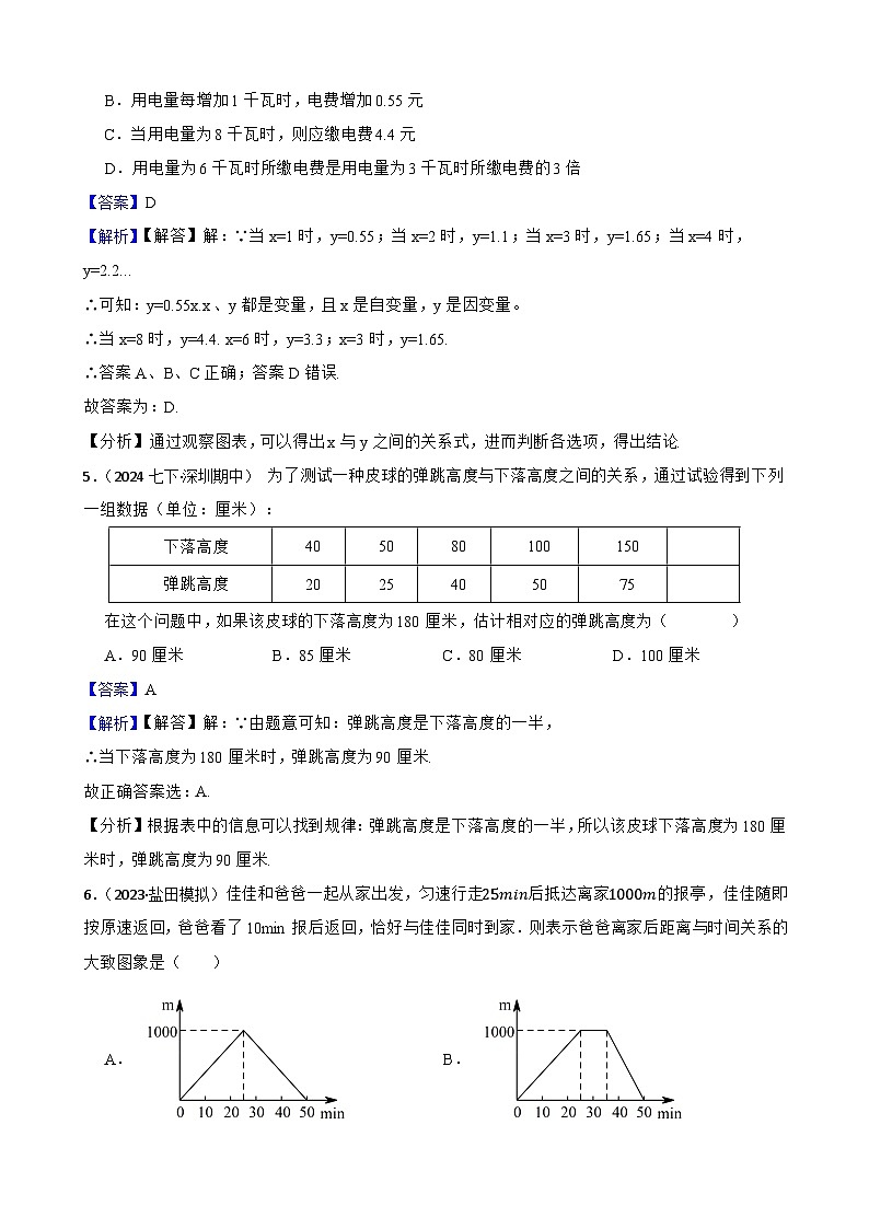 第六章 变量之间的关系（B卷·能力提升练）（解析版）-【单元测试】七年级数学下册分层训练AB卷（北师大版）第3页