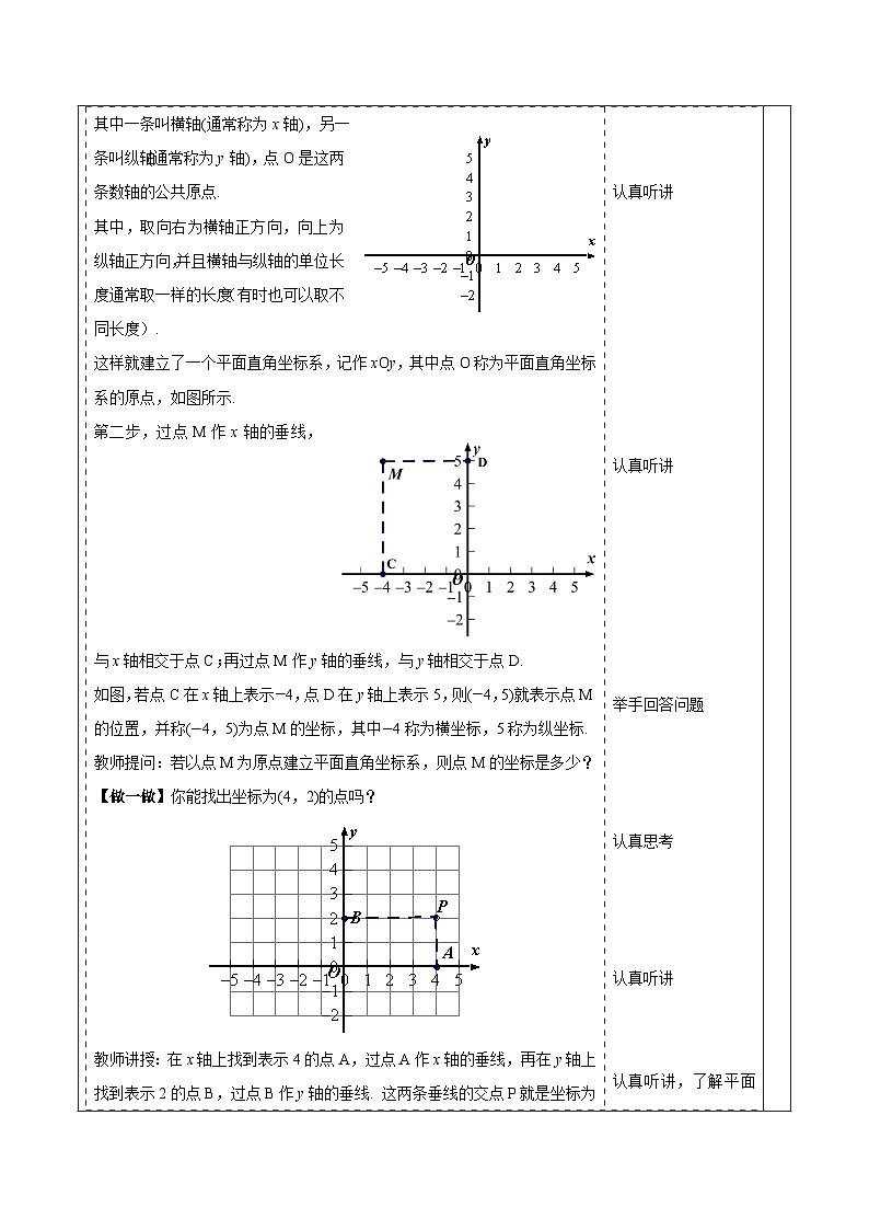 2.1 平面直角坐标系（1）表格式教案2025-2026学年湘教版八年级数学下册第3页