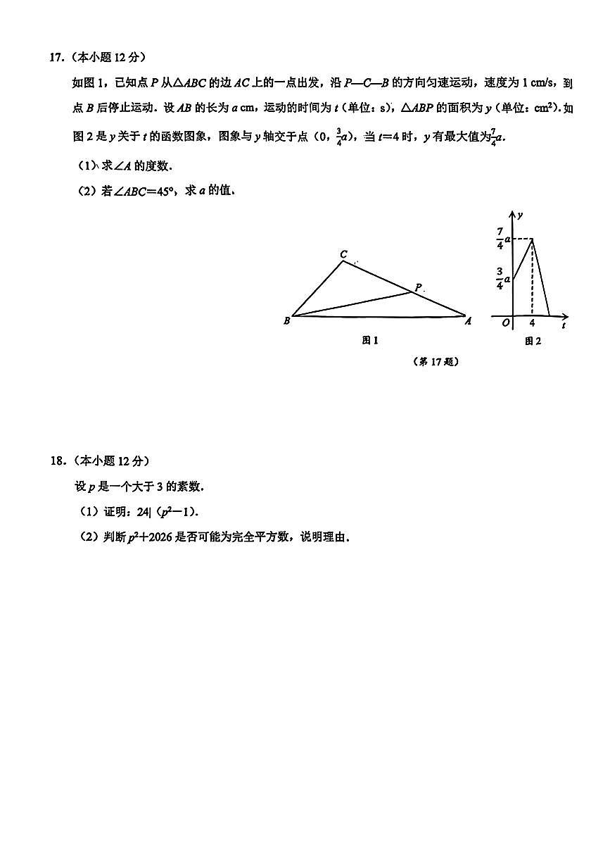 浙江省2025-2026学年第二学期创新素养学科基础能力与创新思维水平考察八年级数学试题含答案第3页
