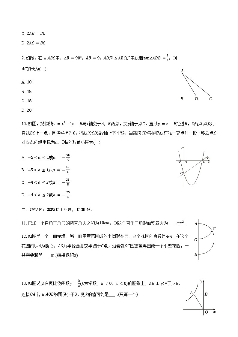 安徽省定远县育才学校2025-2026学年九年级下学期开学考试数学试卷（含答案）第3页