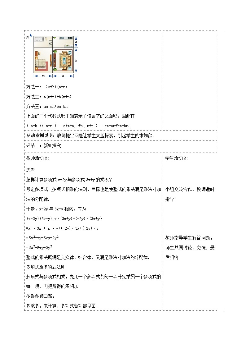 《1.1.5.2多项式的乘法》教学设计(表格式) 2025-2026学年春湘教版数学七年级下册第2页