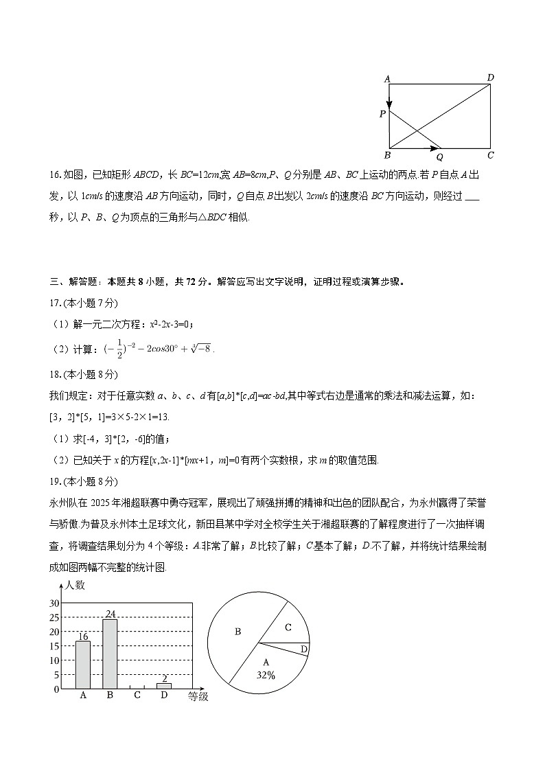 2025-2026学年湖南省永州市新田县九年级（上）期末数学试卷-自定义类型第3页