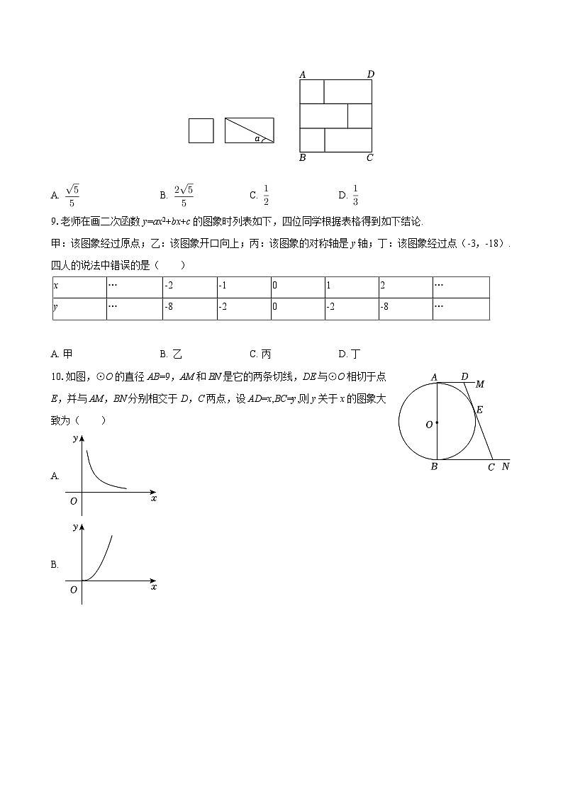 2025-2026学年河北省石家庄市桥西区九年级（上）期末数学试卷-自定义类型第3页