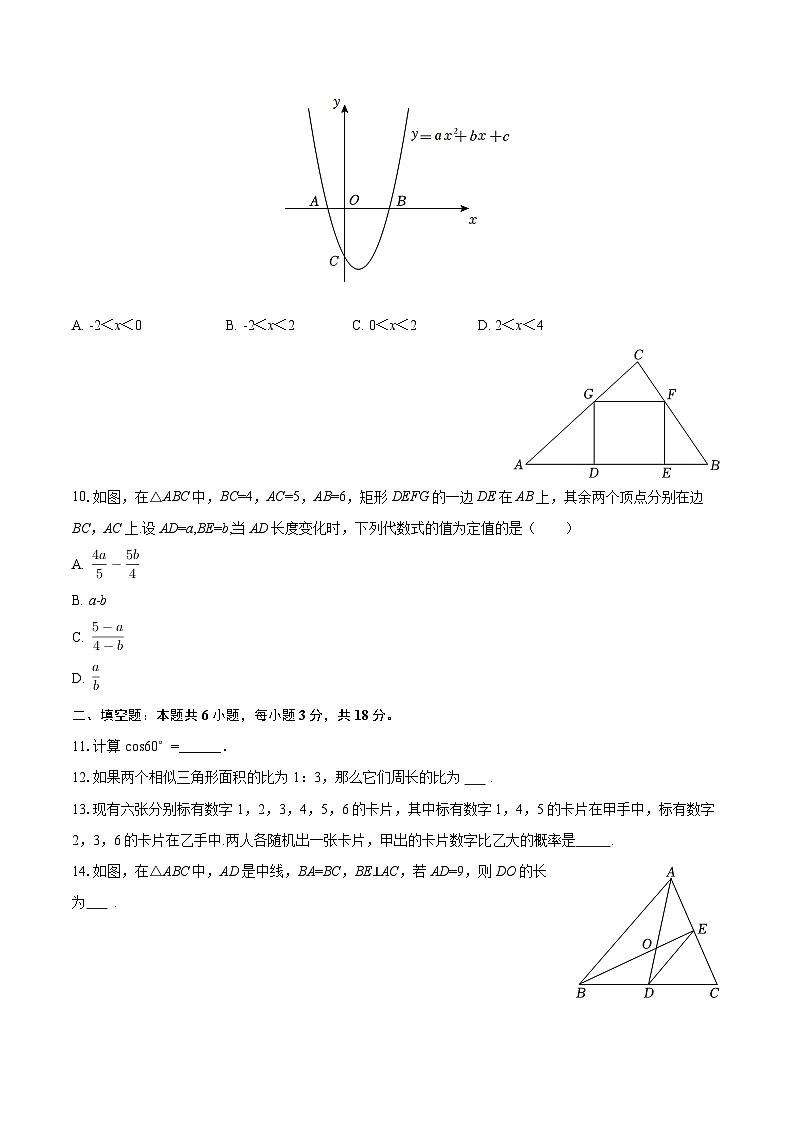 2025-2026学年浙江省杭州市之江实验中学九年级（上）月考数学试卷（1月份）-自定义类型第3页