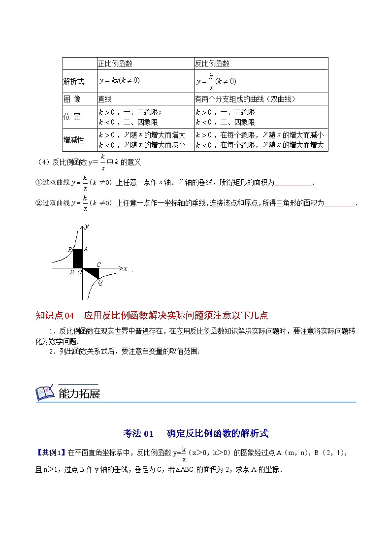 九年级下学期数学考点突破与提分——反比例函数全章复习与巩固练习题（含答案）第3页