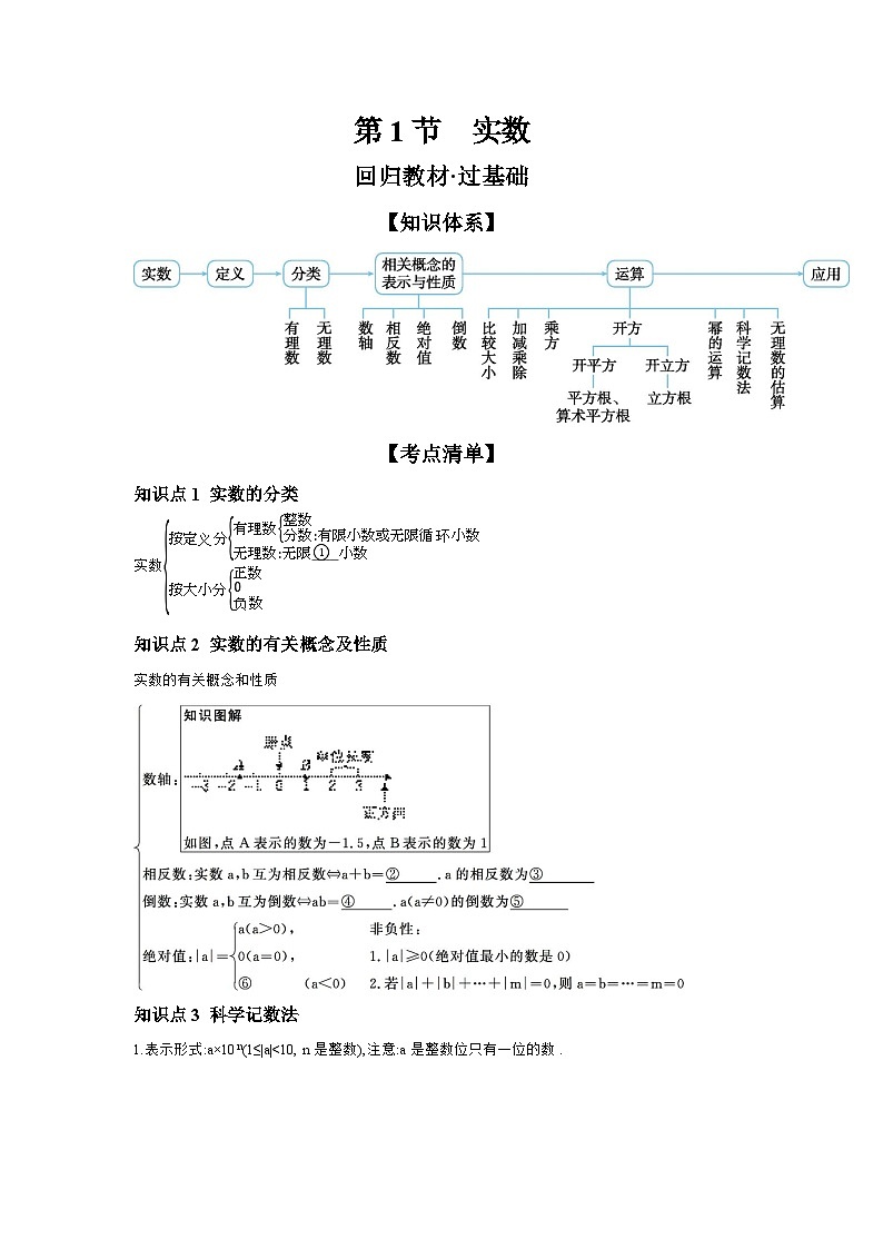 第1节 实数 学案（含答案） 2026年中考数学人教版一轮复习第1页