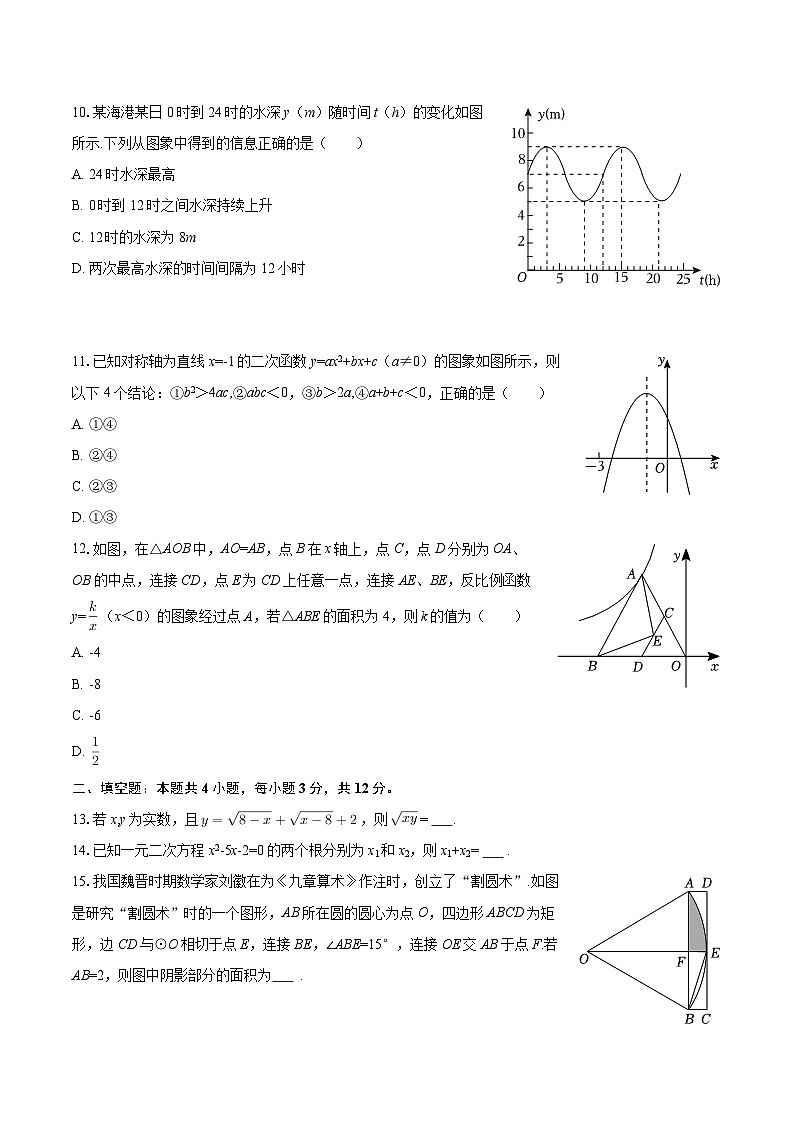 2025-2026学年广西南宁市翠竹实验学校九年级（下）段考数学试卷（3月份）-自定义类型第3页