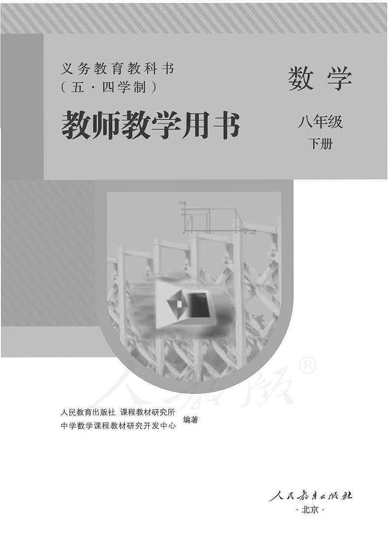 人教版数学（五四学制）八年级下册教师用书01