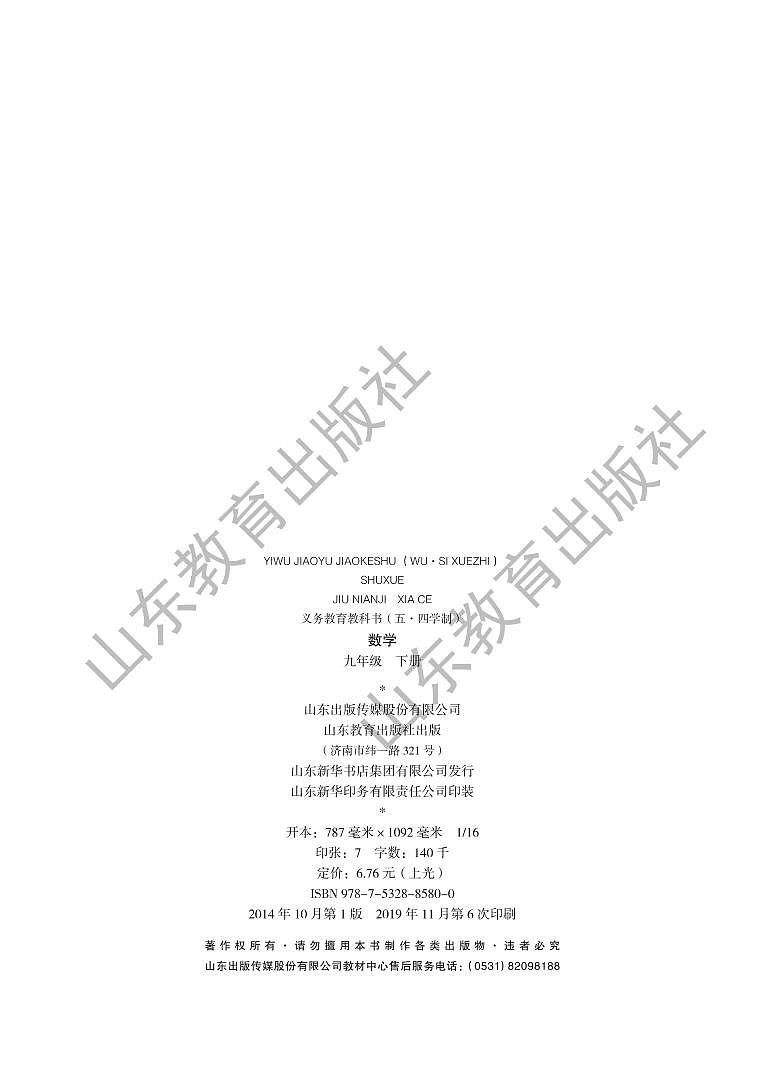 鲁教版数学（五四学制）九年级下册电子教材第3页