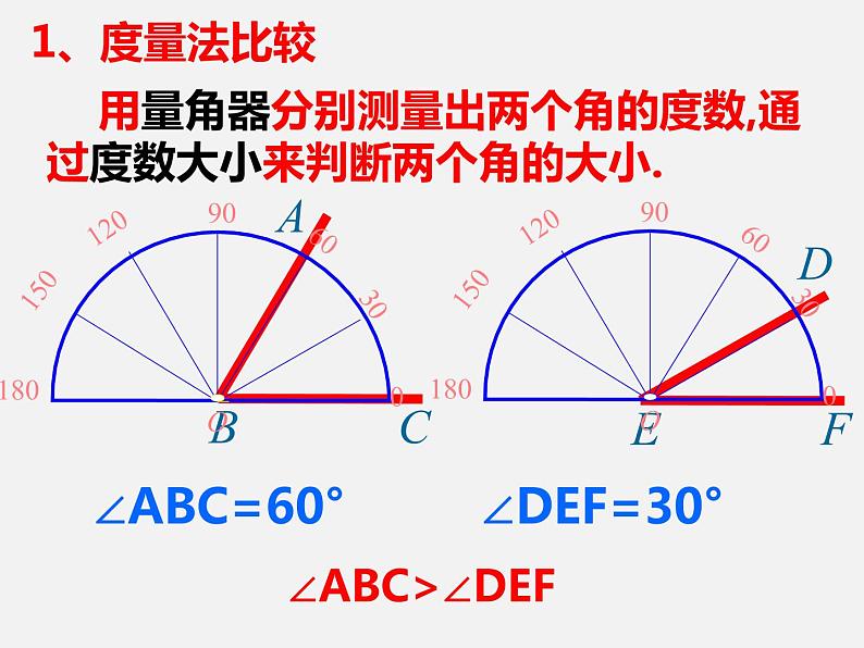 中考数学复习 专题4.5 角的比较与补（余）角 课件第4页