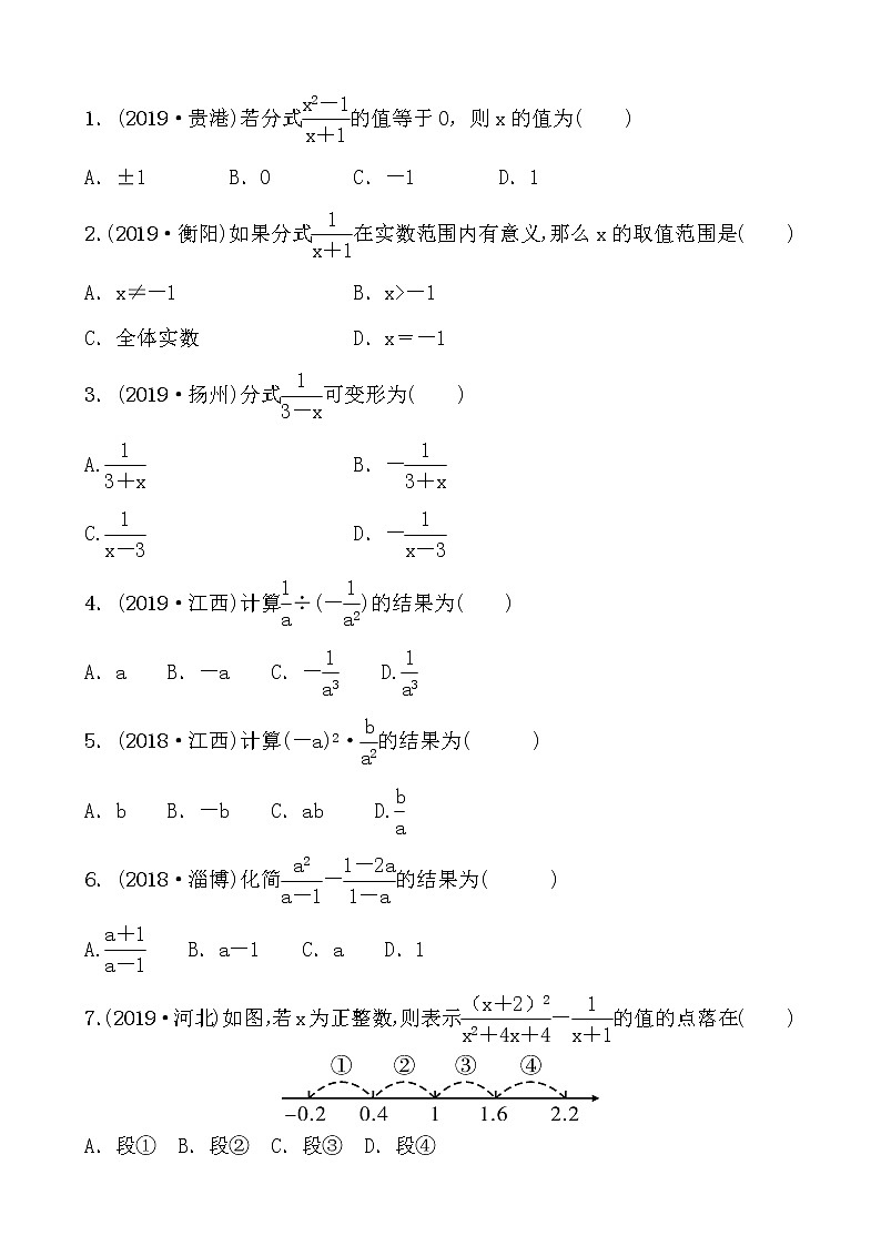 中考数学一轮复习随堂演练：04第一章 第四节分式第1页