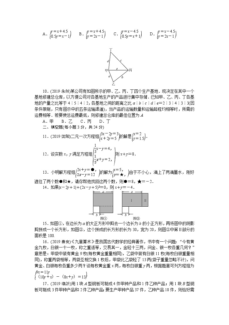 人教版七年级数学下册第八章检测题02