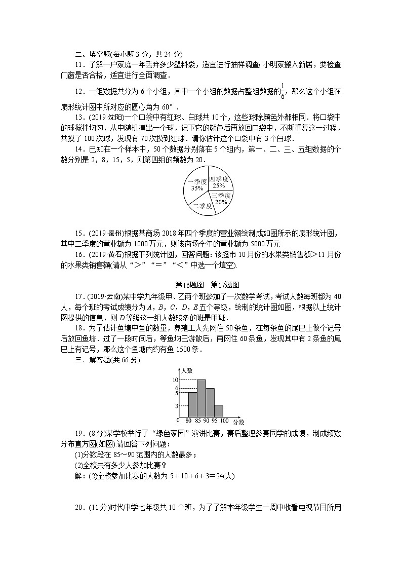 人教版七年级数学下册第十章检测题02