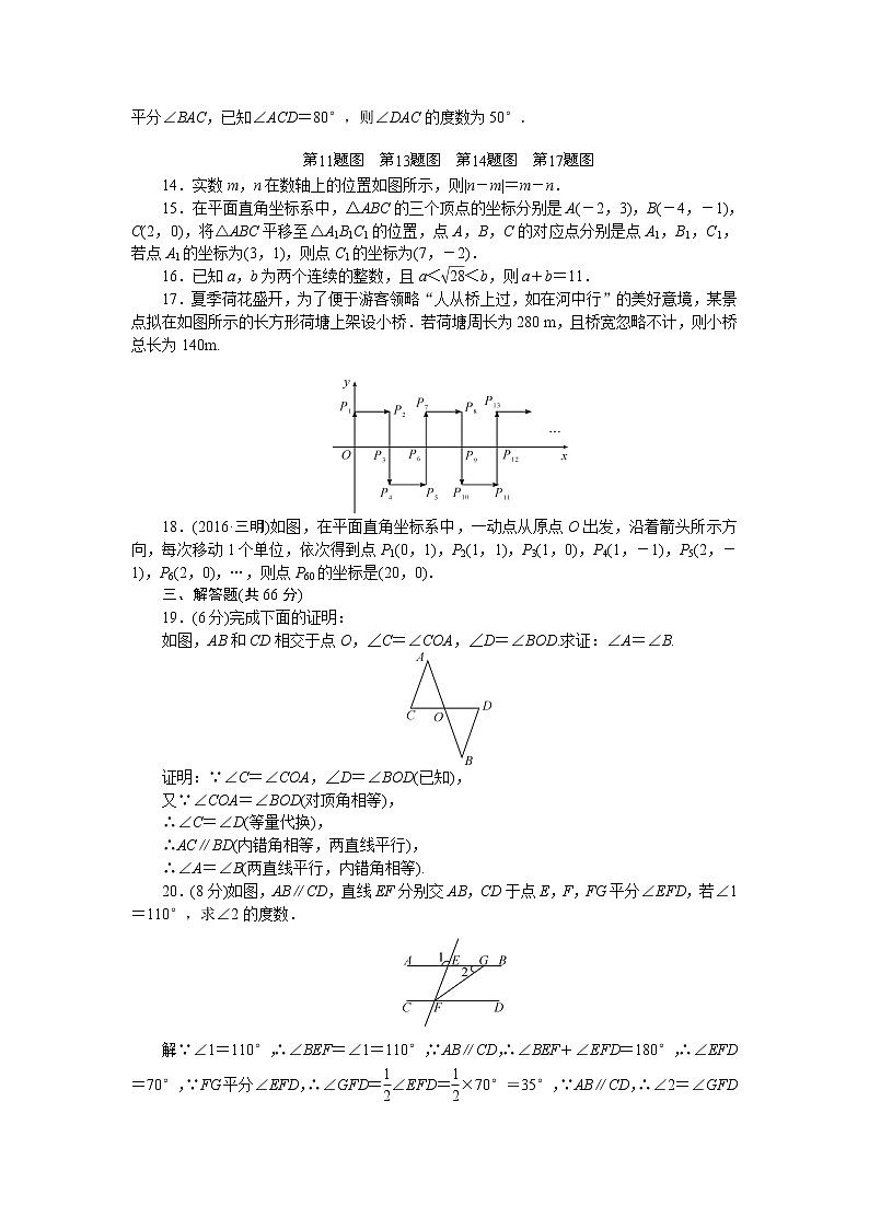 人教版七年级数学下册期中检测题02