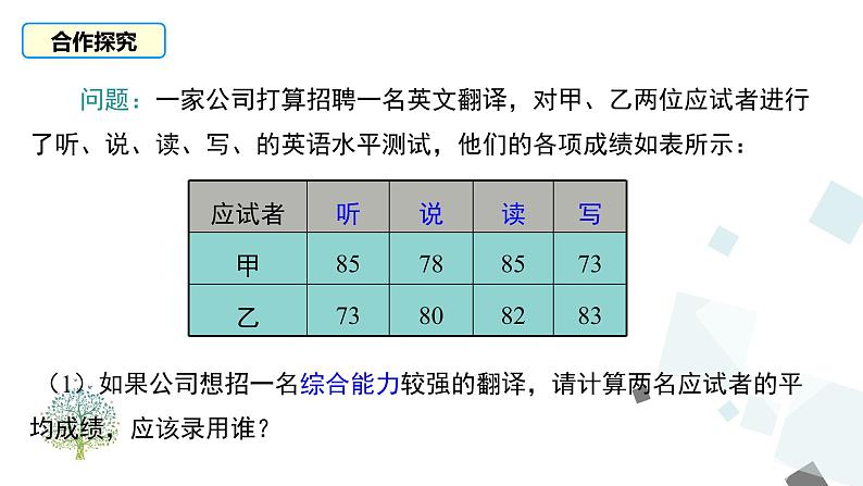 20.1.1 第1课时 平均数和加权平均数 课件04