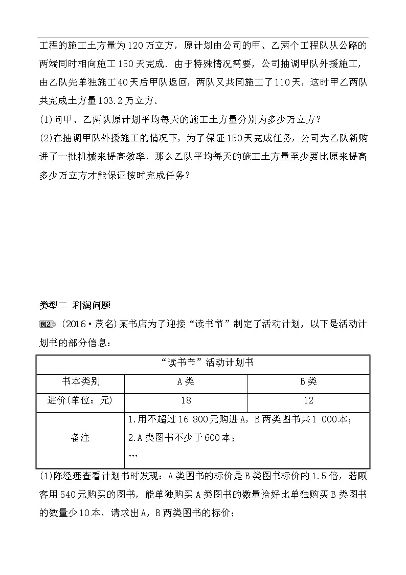 2020广东中考数学精准大二轮复习专题突破：6专题六 实际应用题02
