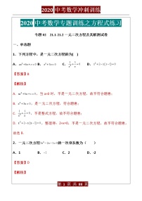 2020中考数学方程及其解法复习