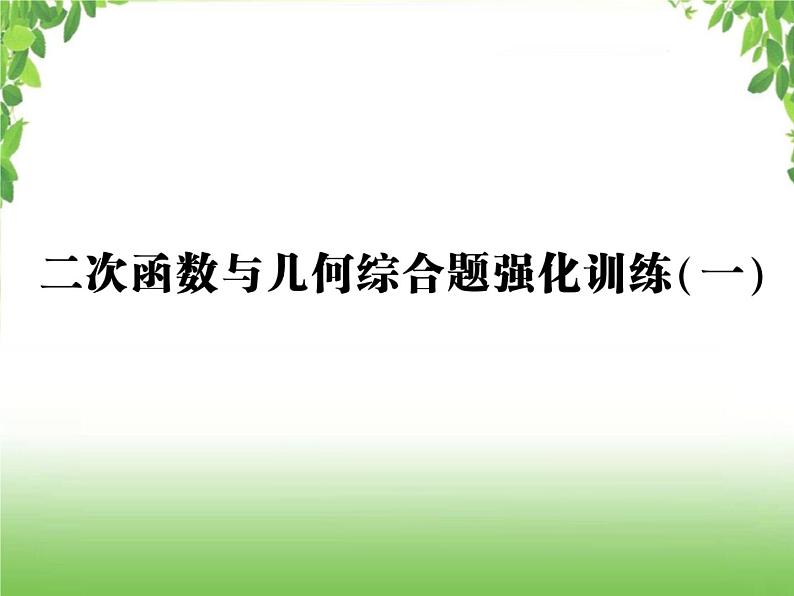 中考数学强化训练：二次函数与几何综合题（一）01