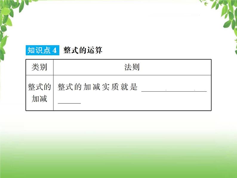 中考数学一轮复习考点梳理课件：1.2 整式与因式分解06