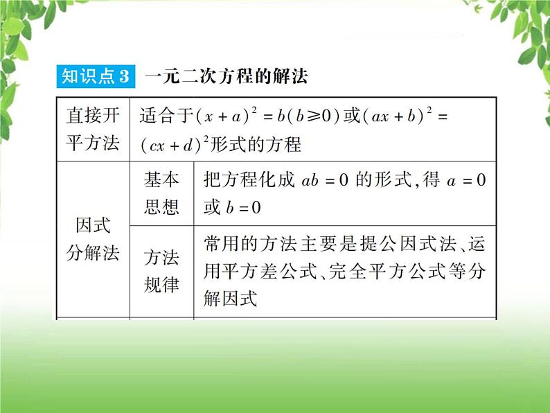 中考数学一轮复习考点梳理课件：2.6 一元二次方程及其应用03