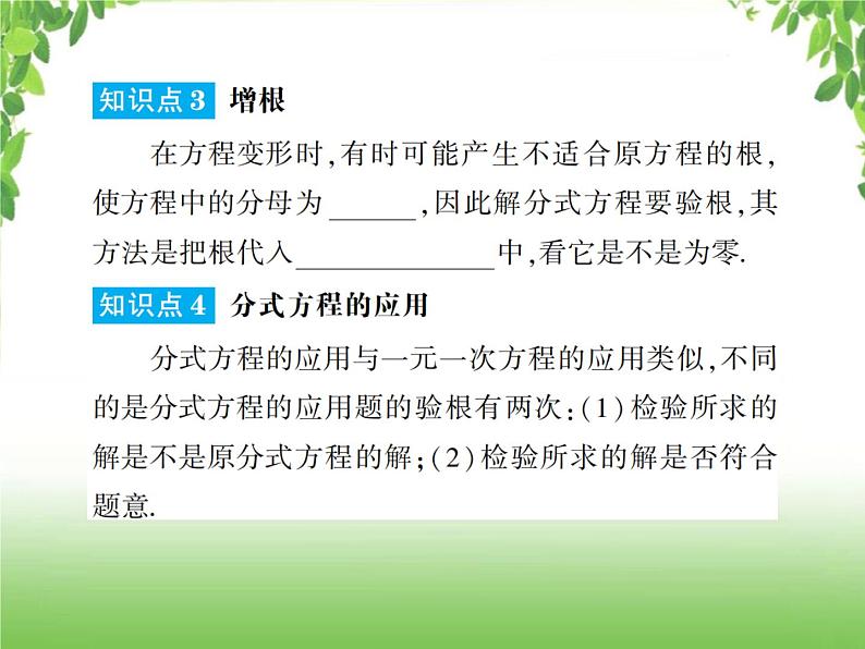 中考数学一轮复习考点梳理课件：2.7 分式方程及其应用第4页