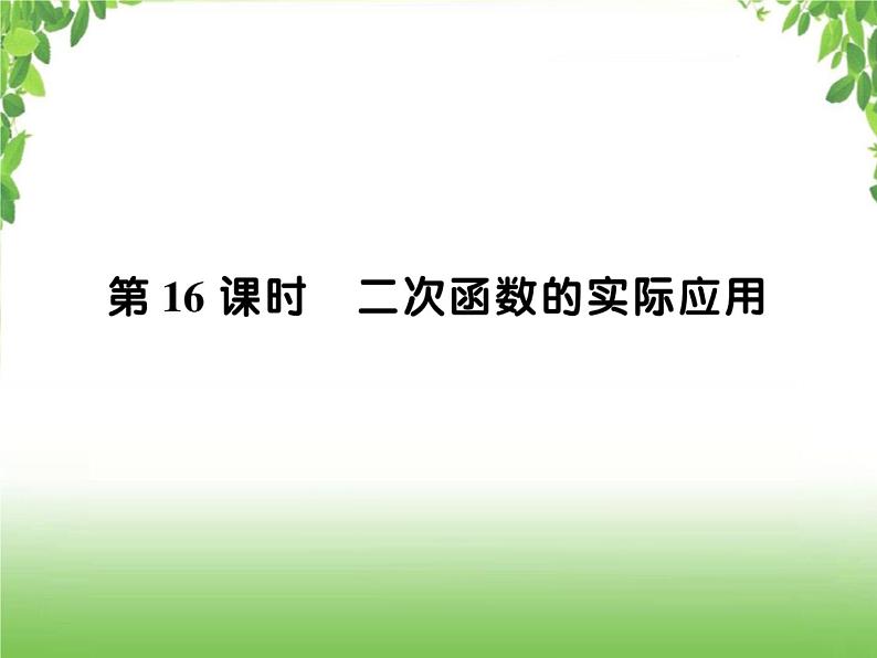 中考数学一轮复习考点梳理课件：3.16 二次函数的实际应用第1页