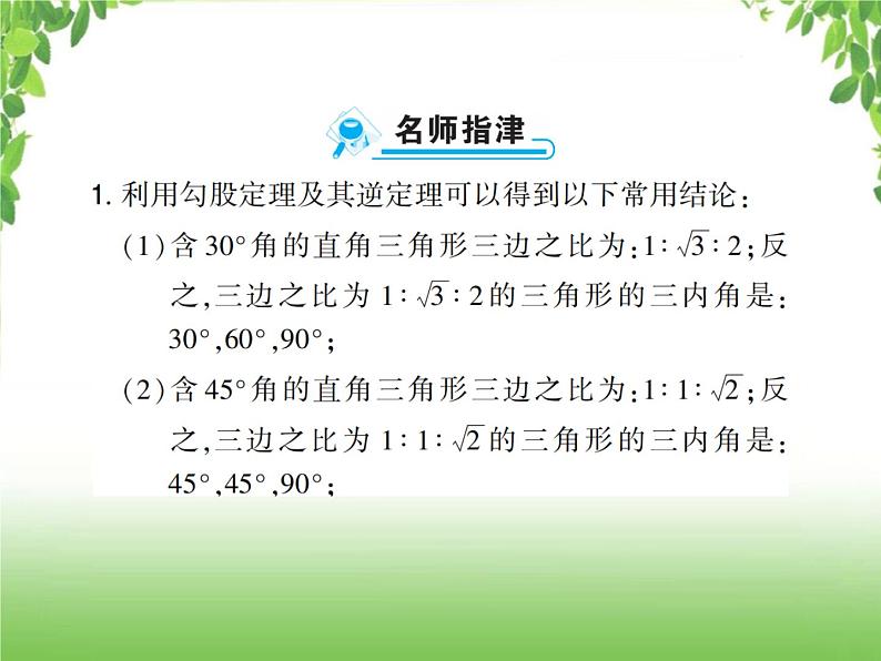 中考数学一轮复习考点梳理课件：4.21 直角三角形与勾股定理第7页