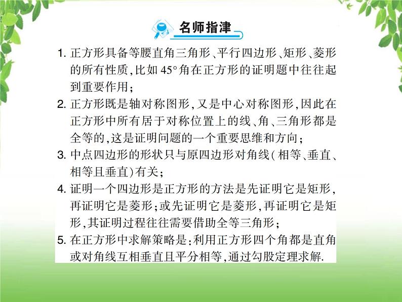 中考数学一轮复习考点梳理课件：4.24 正方形06