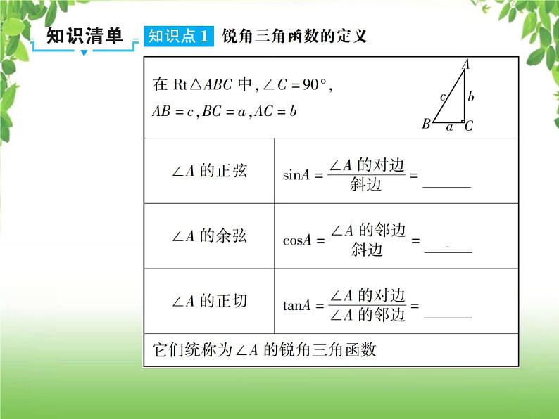 中考数学一轮复习考点梳理课件：4.26 锐角三角形函数与解直角三角形02