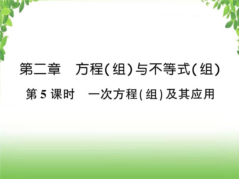 中考数学考点集训练习 2.5 一次方程（组）及其应用01