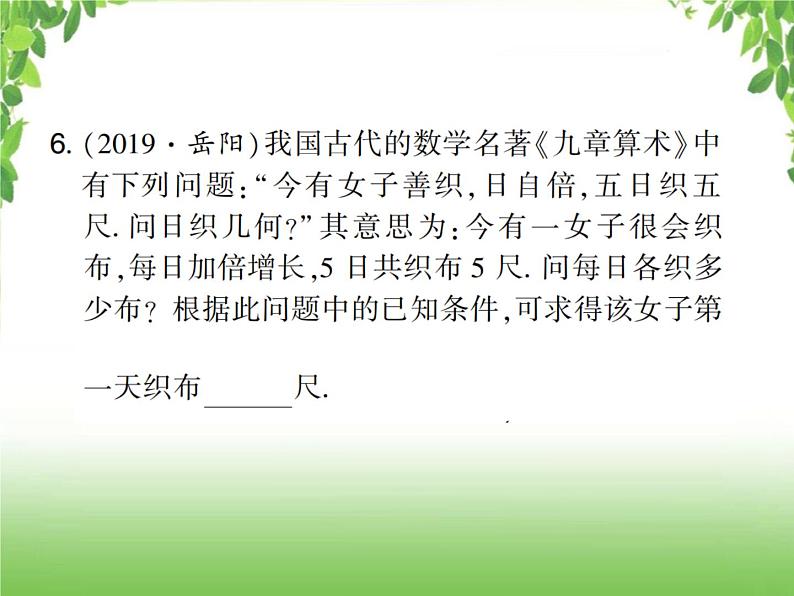 中考数学考点集训练习 2.5 一次方程（组）及其应用07