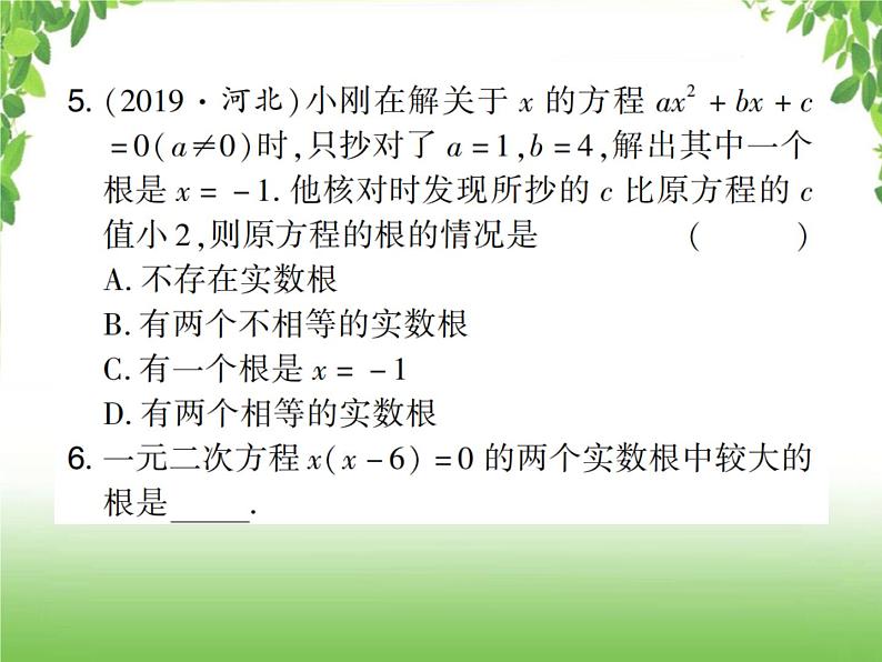 中考数学考点集训练习 2.6 一元二次方程及其应用04