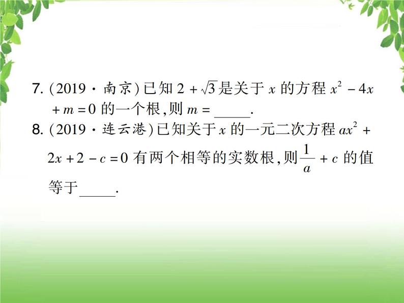 中考数学考点集训练习 2.6 一元二次方程及其应用05