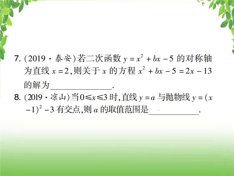 中考数学考点集训练习 3.14 二次函数的图象和性质（二）06