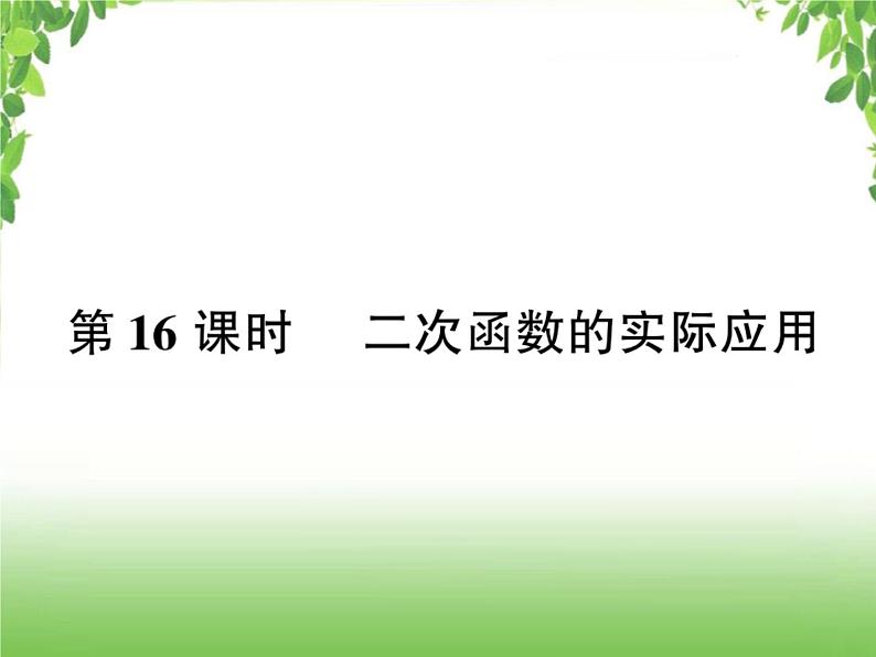 中考数学考点集训练习 3.16 二次函数的实际应用01