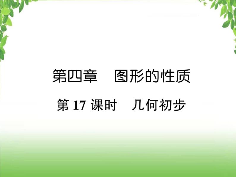 中考数学考点集训练习 4.17 几何初步01