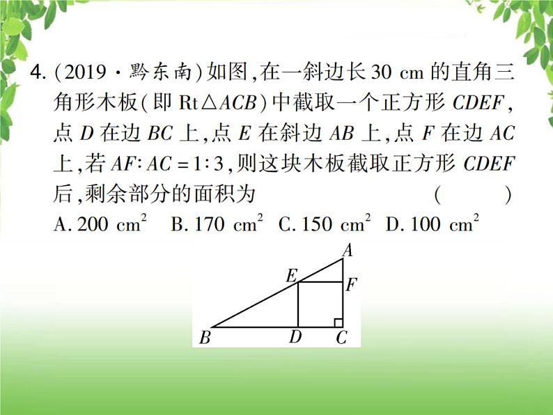 中考数学考点集训练习 4.25 相似三角形05