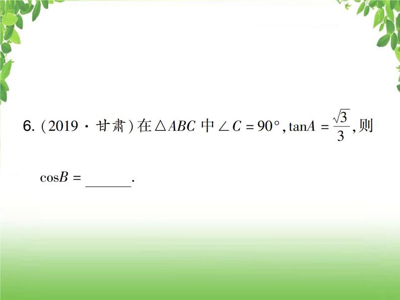 中考数学考点集训练习 4.26 锐角三角函数与解直角三角形07