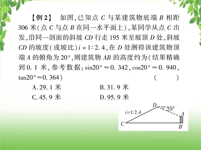 中考数学二轮专题突破课件：专题二 三角函数应用问题06