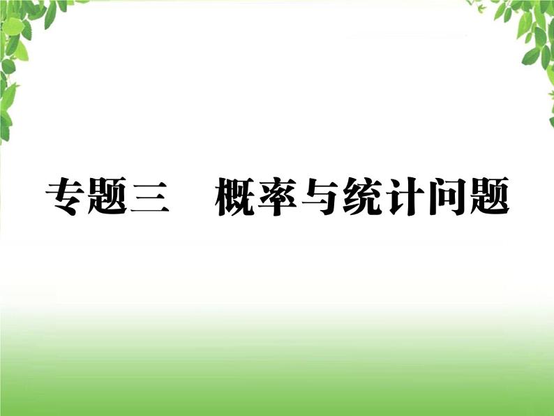 中考数学二轮专题突破课件：专题三 概率与统计问题01