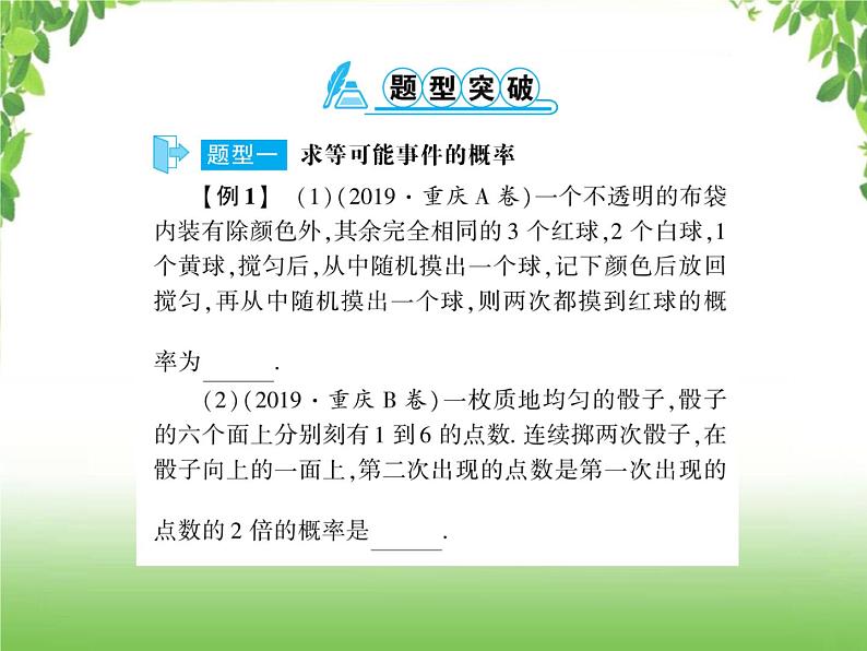 中考数学二轮专题突破课件：专题三 概率与统计问题02