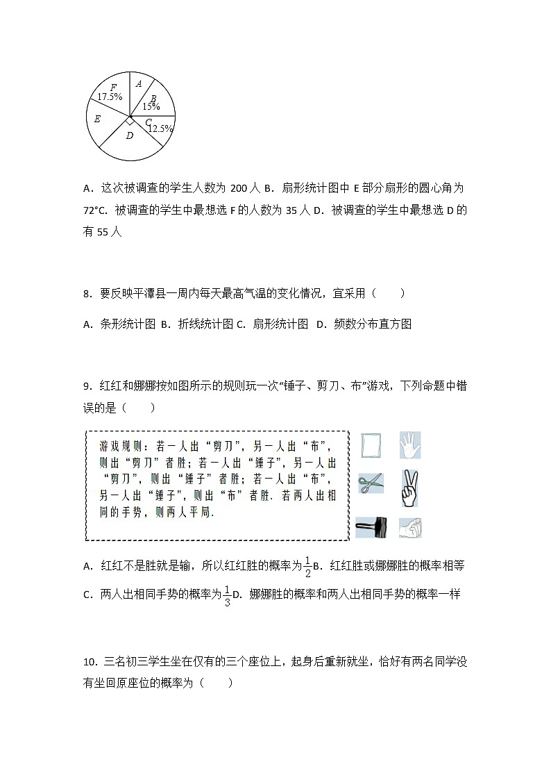 初中数学苏科版九年级下第8章 统计和概率的简单应用测试卷（3）03
