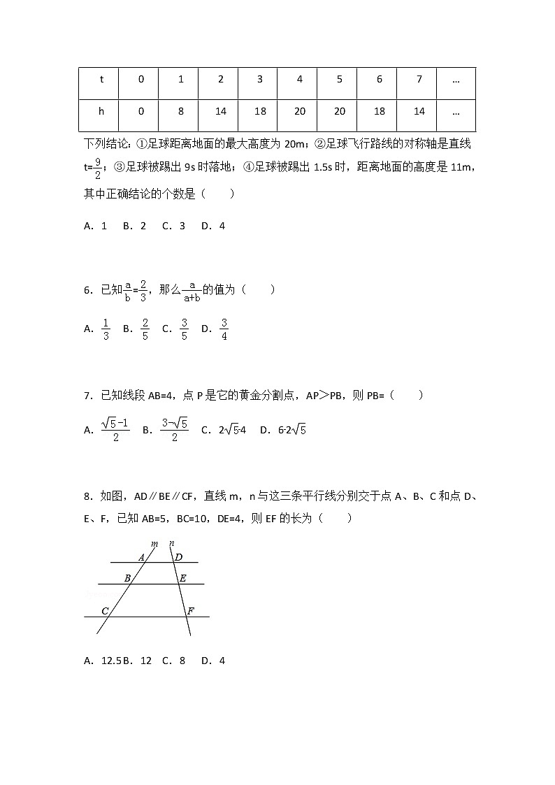 初中数学苏科九下期中测试卷（3）第2页