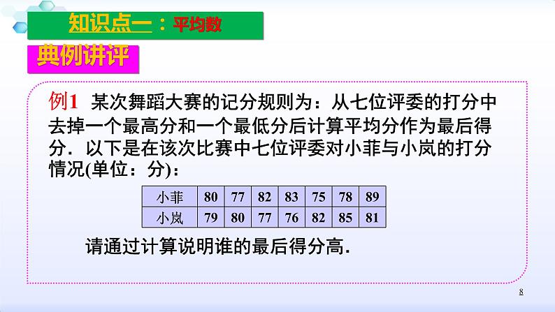 人教版八年级数学下册课件：20.1数据的集中趋势-1.1平均数（1）平均数与加权平均数(共28张PPT)08