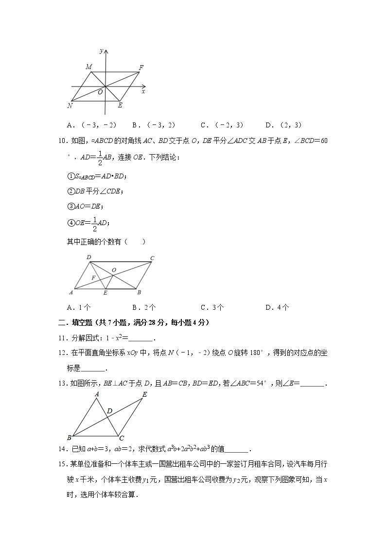 2019-2020学年广东省梅州市大埔县八年级（下）期末数学复习试卷   解析版02