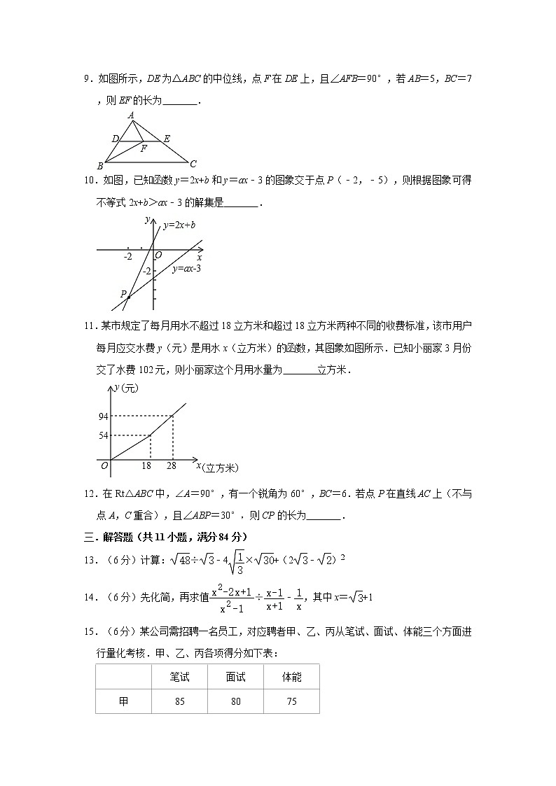江西省赣州市大余县2019-2020学年八年级（下）期末数学复习试卷  解析版02
