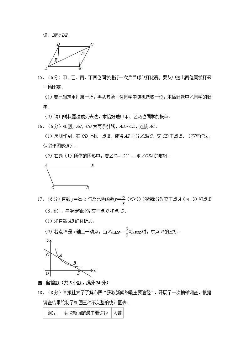 江西省南昌市2020年中考考前适应性训练卷  （原卷+参考答案+答题卡）03