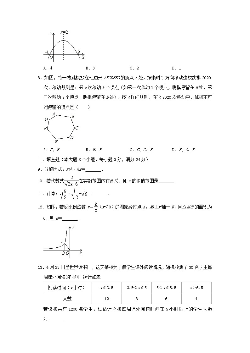 湖南省常德市2020年中考数学真题试卷（含解析）02