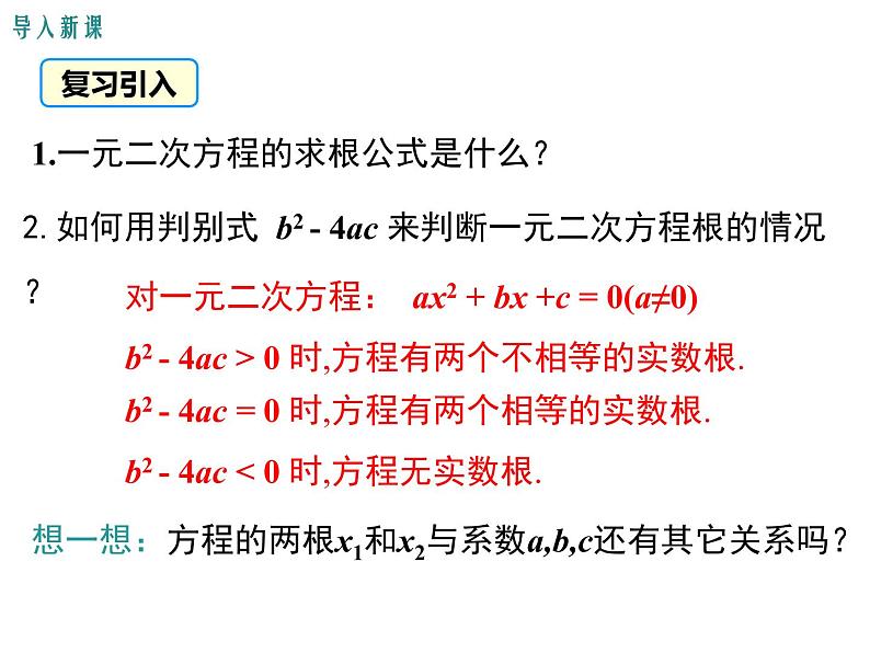 人教版九年级上册课件：21.2.4一元二次方程的根与系数的关系03